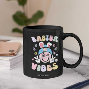 Groovy Easter Vibes Coffee Mug Retro Bunny Smile Eggs TS10 Print Your Wear