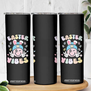 Groovy Easter Vibes Skinny Tumbler Retro Bunny Smile Eggs TS10 Print Your Wear