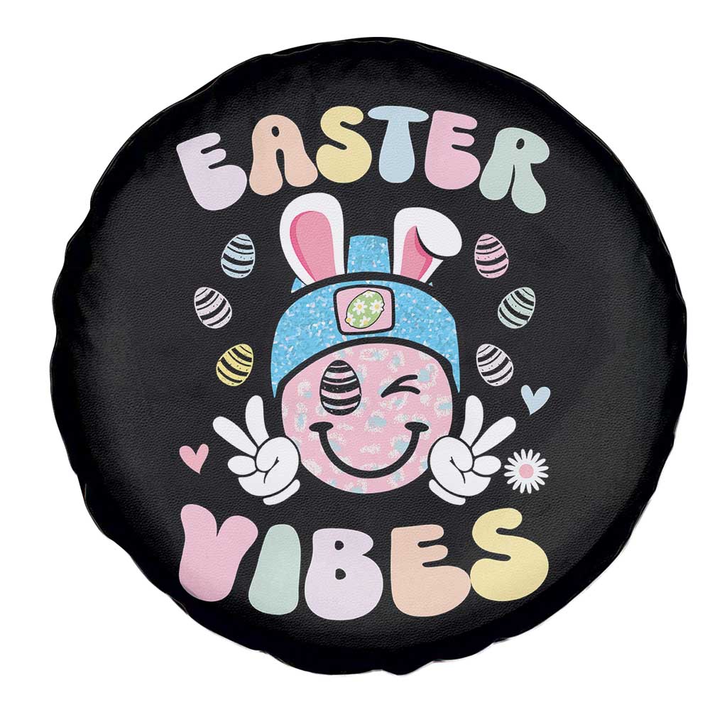 Groovy Easter Vibes Spare Tire Cover Retro Bunny Smile Eggs TS10 Print Your Wear