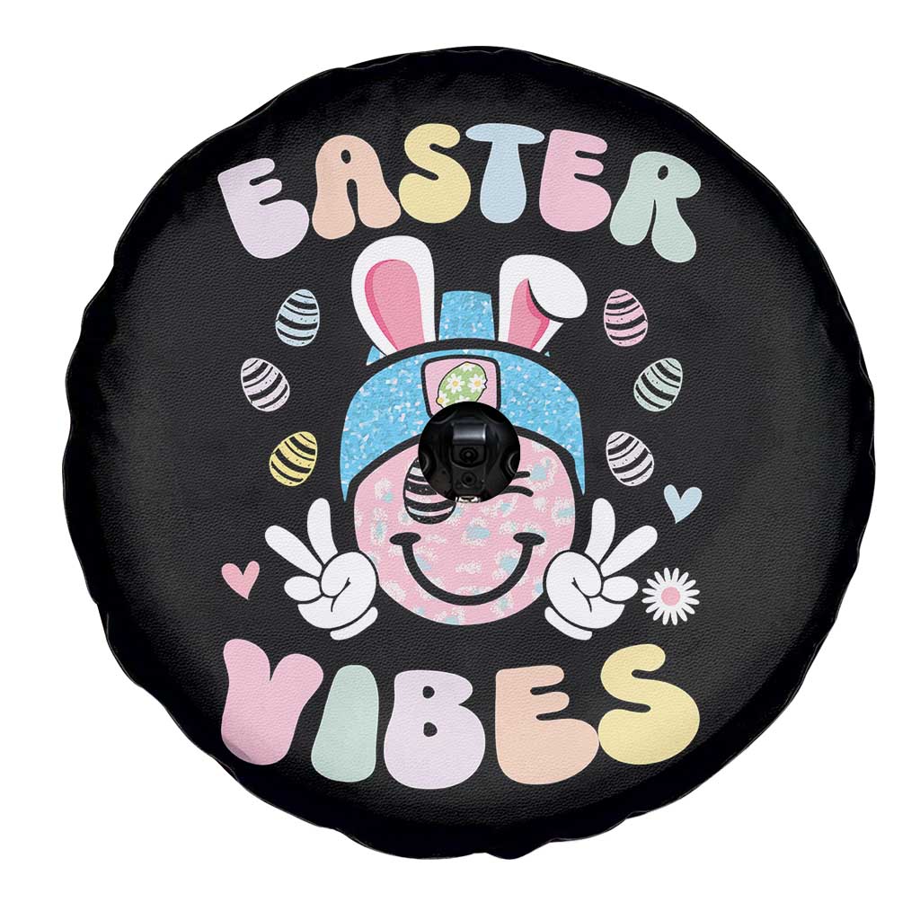 Groovy Easter Vibes Spare Tire Cover Retro Bunny Smile Eggs TS10 Print Your Wear