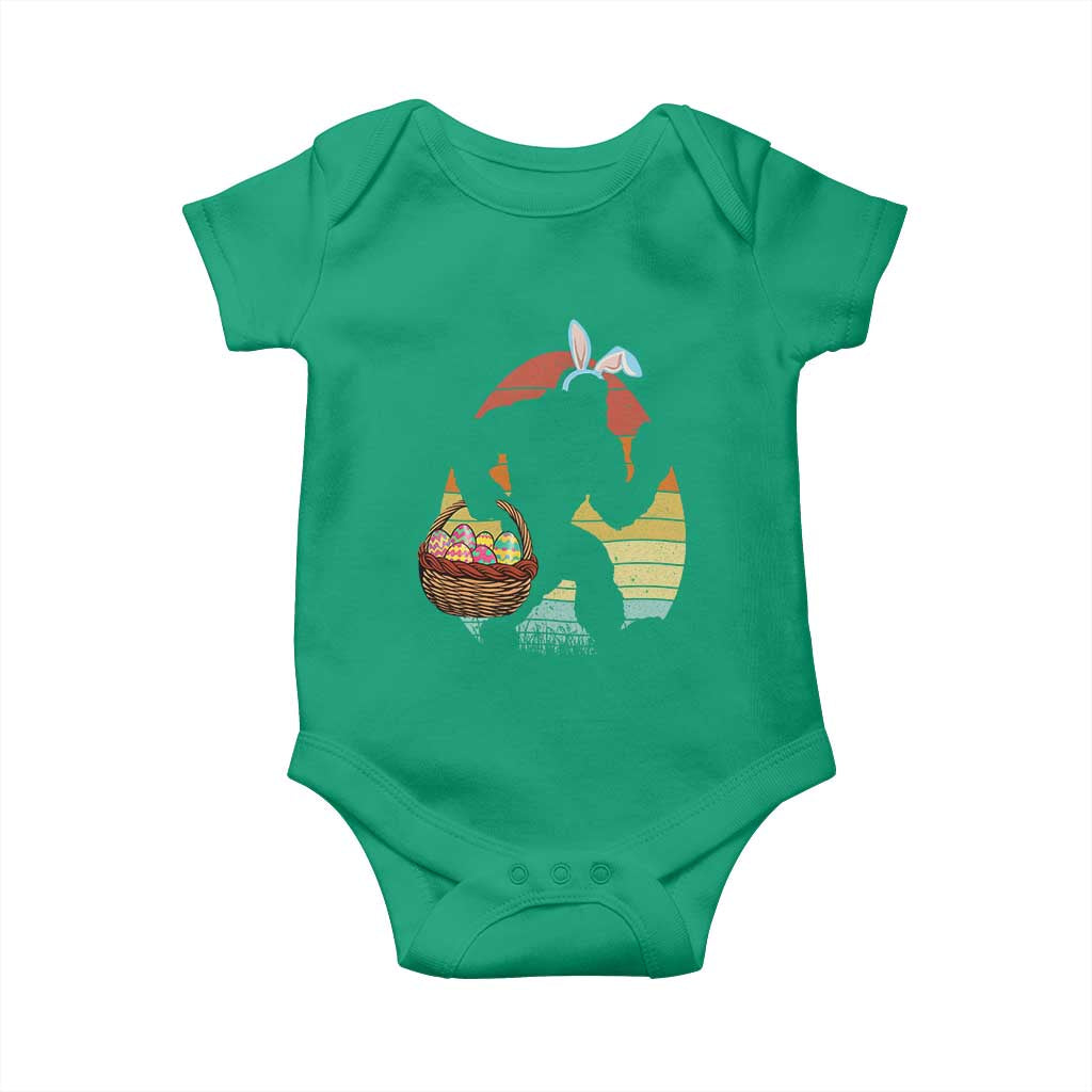 Bigfoot Easter Baby Onesie Bunny Sasquatch Eggs Retro TS10 Irish Green Print Your Wear