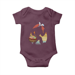 Bigfoot Easter Baby Onesie Bunny Sasquatch Eggs Retro TS10 Maroon Print Your Wear