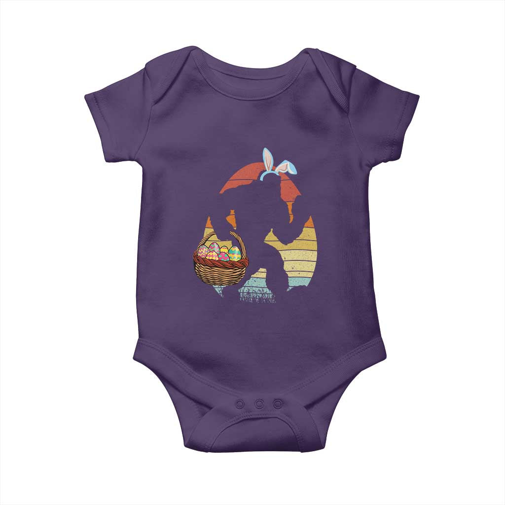 Bigfoot Easter Baby Onesie Bunny Sasquatch Eggs Retro TS10 Purple Print Your Wear