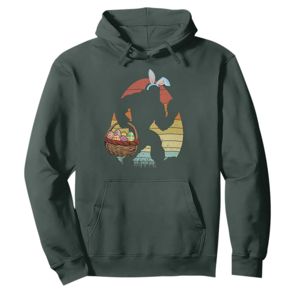 Bigfoot Easter Hoodie Bunny Sasquatch Eggs Retro TS10 Dark Forest Green Print Your Wear