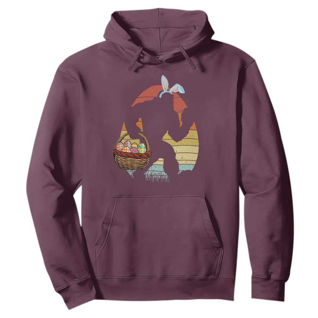 Bigfoot Easter Hoodie Bunny Sasquatch Eggs Retro TS10 Maroon Print Your Wear