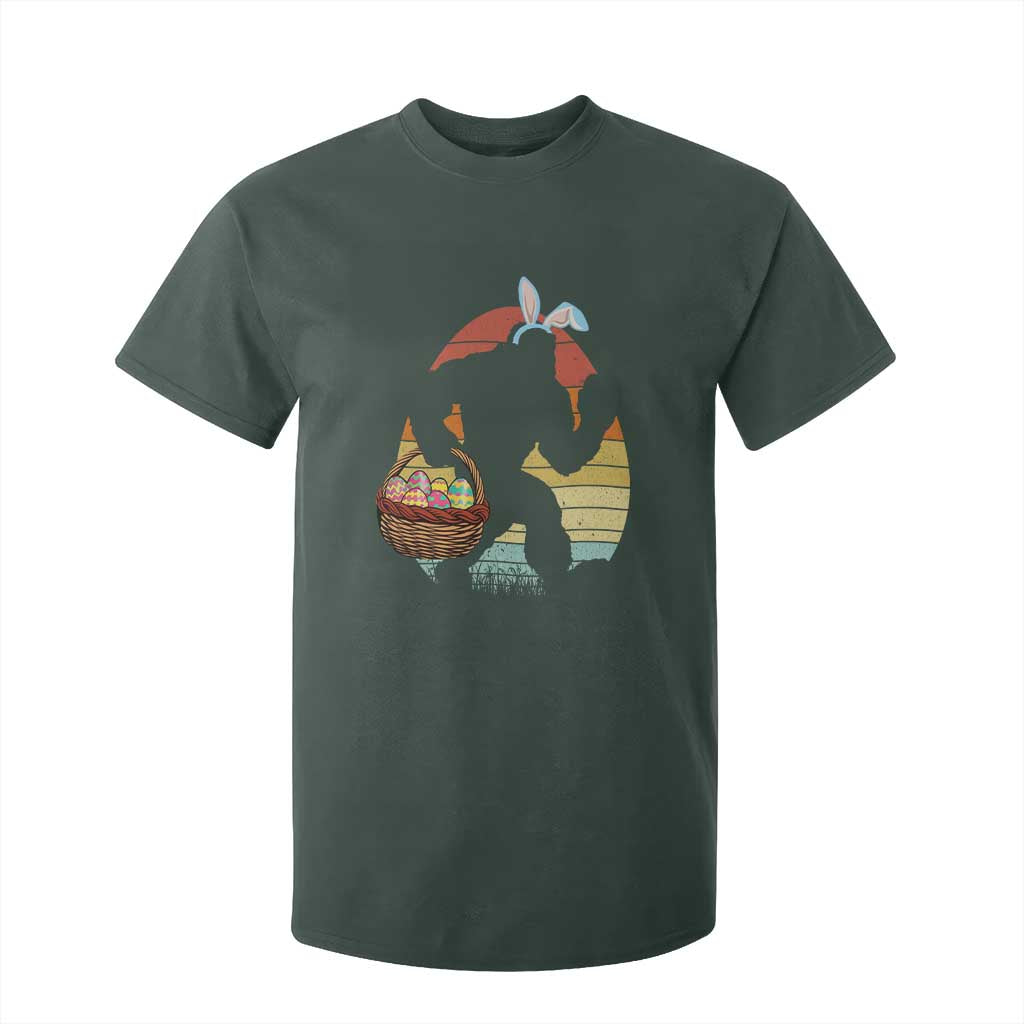 Bigfoot Easter T Shirt For Kid Bunny Sasquatch Eggs Retro TS10 Dark Forest Green Print Your Wear