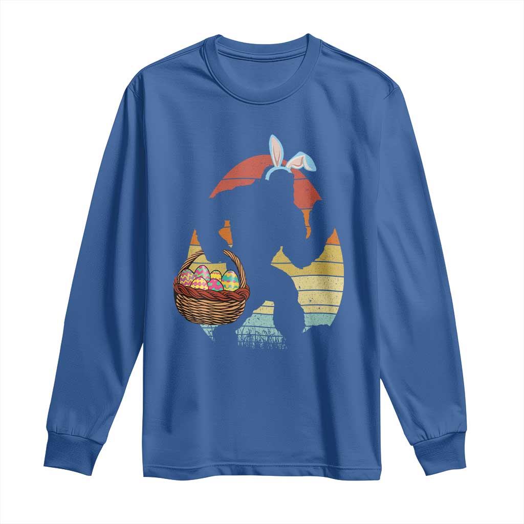 Bigfoot Easter Long Sleeve Shirt Bunny Sasquatch Eggs Retro TS10 Royal Blue Print Your Wear