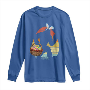 Bigfoot Easter Long Sleeve Shirt Bunny Sasquatch Eggs Retro TS10 Royal Blue Print Your Wear