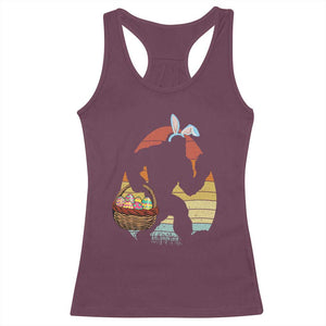 Bigfoot Easter Racerback Tank Top Bunny Sasquatch Eggs Retro TS10 Maroon Print Your Wear