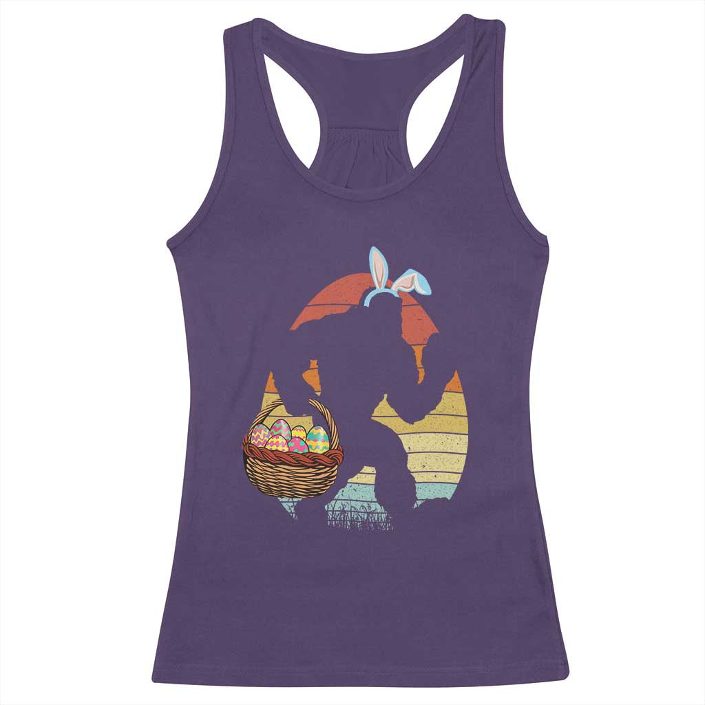 Bigfoot Easter Racerback Tank Top Bunny Sasquatch Eggs Retro TS10 Purple Print Your Wear