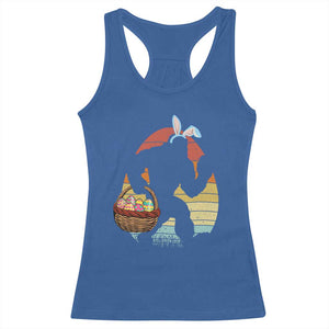 Bigfoot Easter Racerback Tank Top Bunny Sasquatch Eggs Retro TS10 Royal Blue Print Your Wear