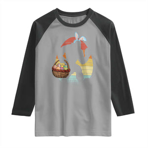 Bigfoot Easter Raglan Shirt Bunny Sasquatch Eggs Retro TS10 Sport Gray Black Print Your Wear