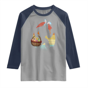 Bigfoot Easter Raglan Shirt Bunny Sasquatch Eggs Retro TS10 Sport Gray Navy Print Your Wear