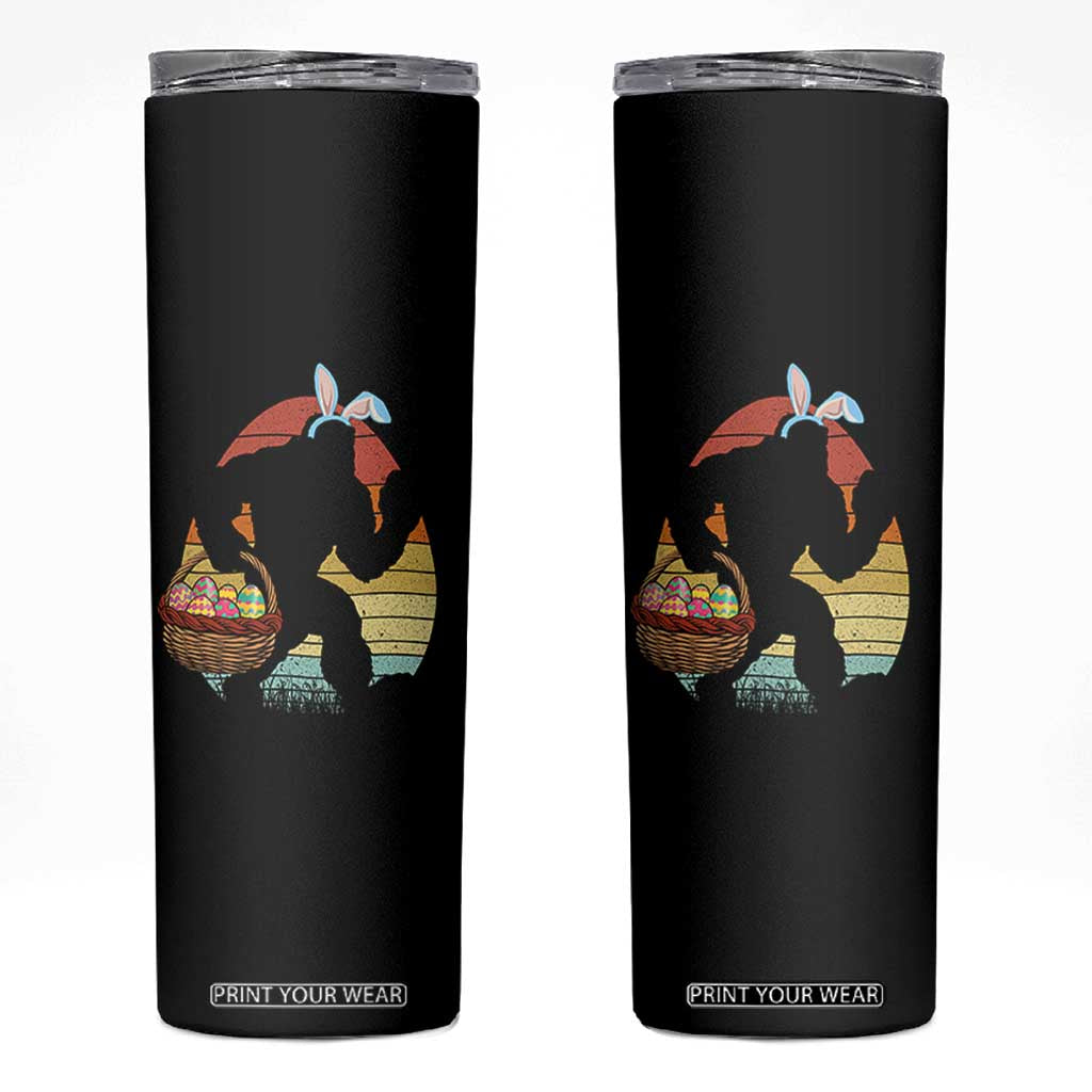 Bigfoot Easter Skinny Tumbler Bunny Sasquatch Eggs Retro TS10 Black Print Your Wear