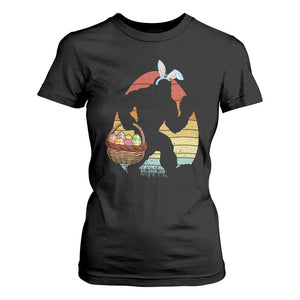 Bigfoot Easter T Shirt For Women Bunny Sasquatch Eggs Retro TS10 Black Print Your Wear