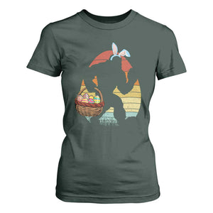 Bigfoot Easter T Shirt For Women Bunny Sasquatch Eggs Retro TS10 Dark Forest Green Print Your Wear