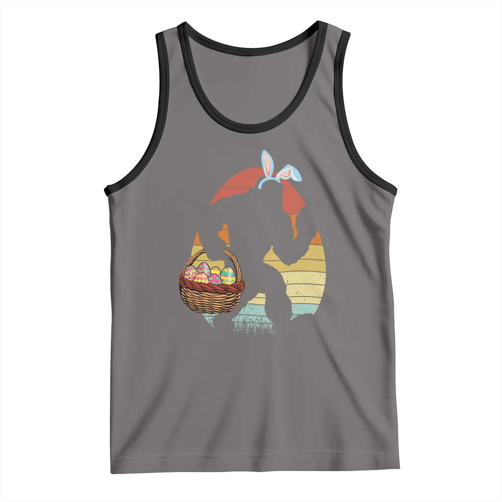 Bigfoot Easter Tank Top Bunny Sasquatch Eggs Retro TS10 Deep Heather Black Print Your Wear