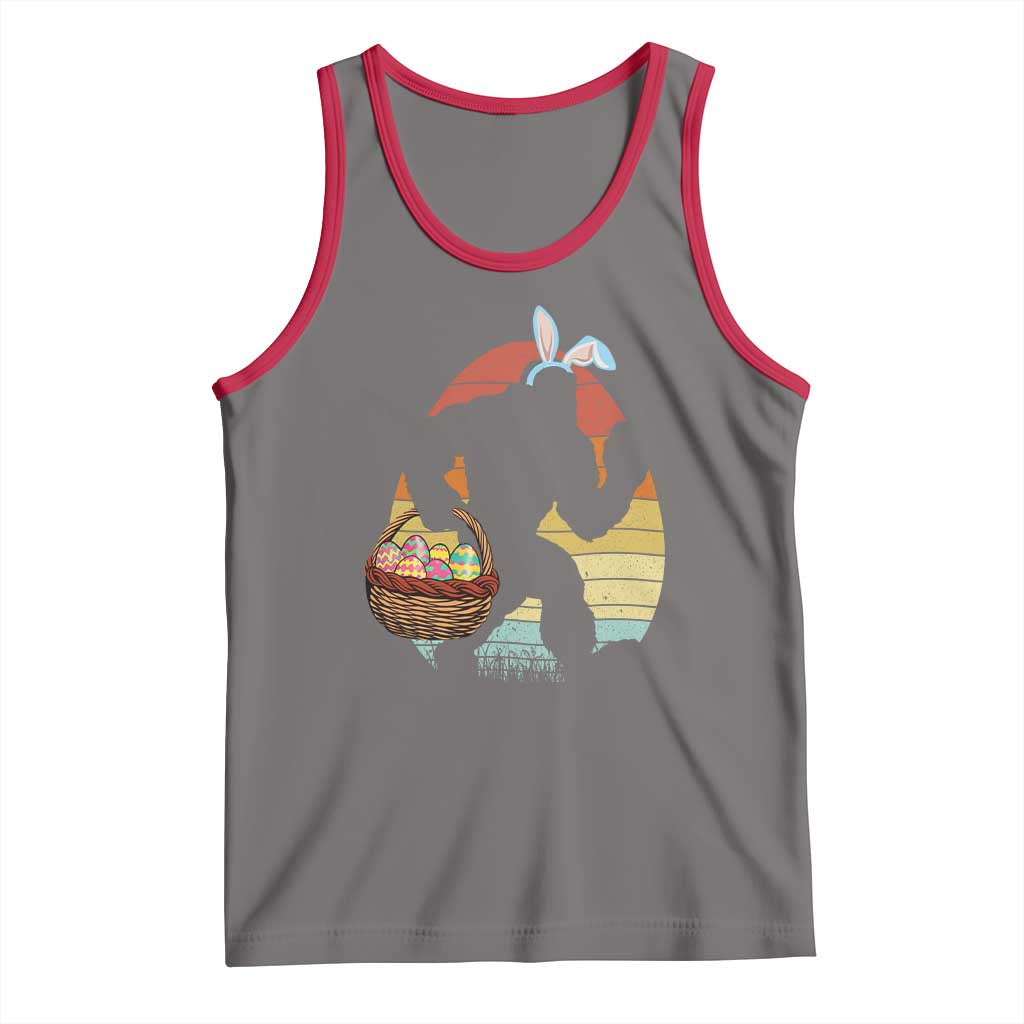 Bigfoot Easter Tank Top Bunny Sasquatch Eggs Retro TS10 Deep Heather Red Print Your Wear