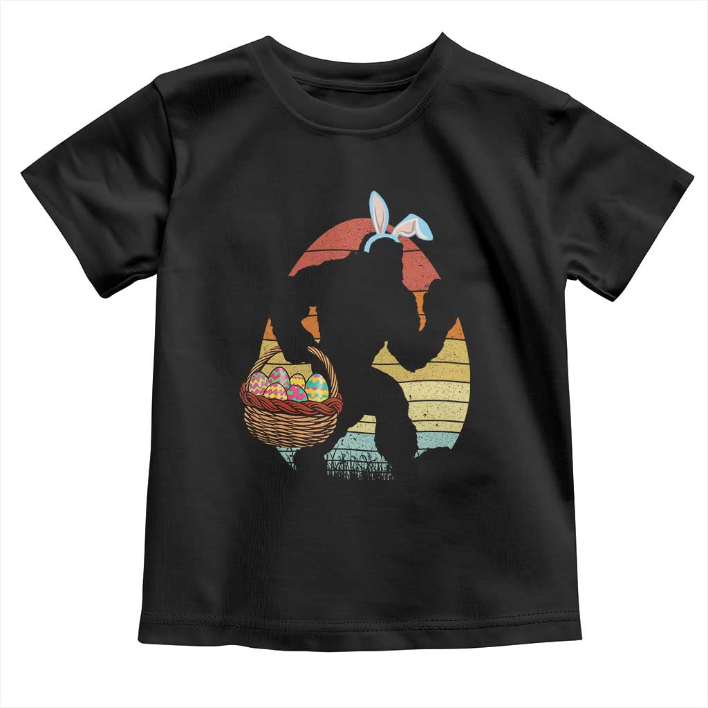 Bigfoot Easter Toddler T Shirt Bunny Sasquatch Eggs Retro TS10 Black Print Your Wear