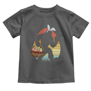 Bigfoot Easter Toddler T Shirt Bunny Sasquatch Eggs Retro TS10 Dark Heather Print Your Wear