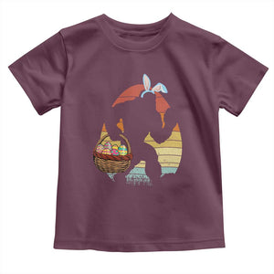Bigfoot Easter Toddler T Shirt Bunny Sasquatch Eggs Retro TS10 Maroon Print Your Wear