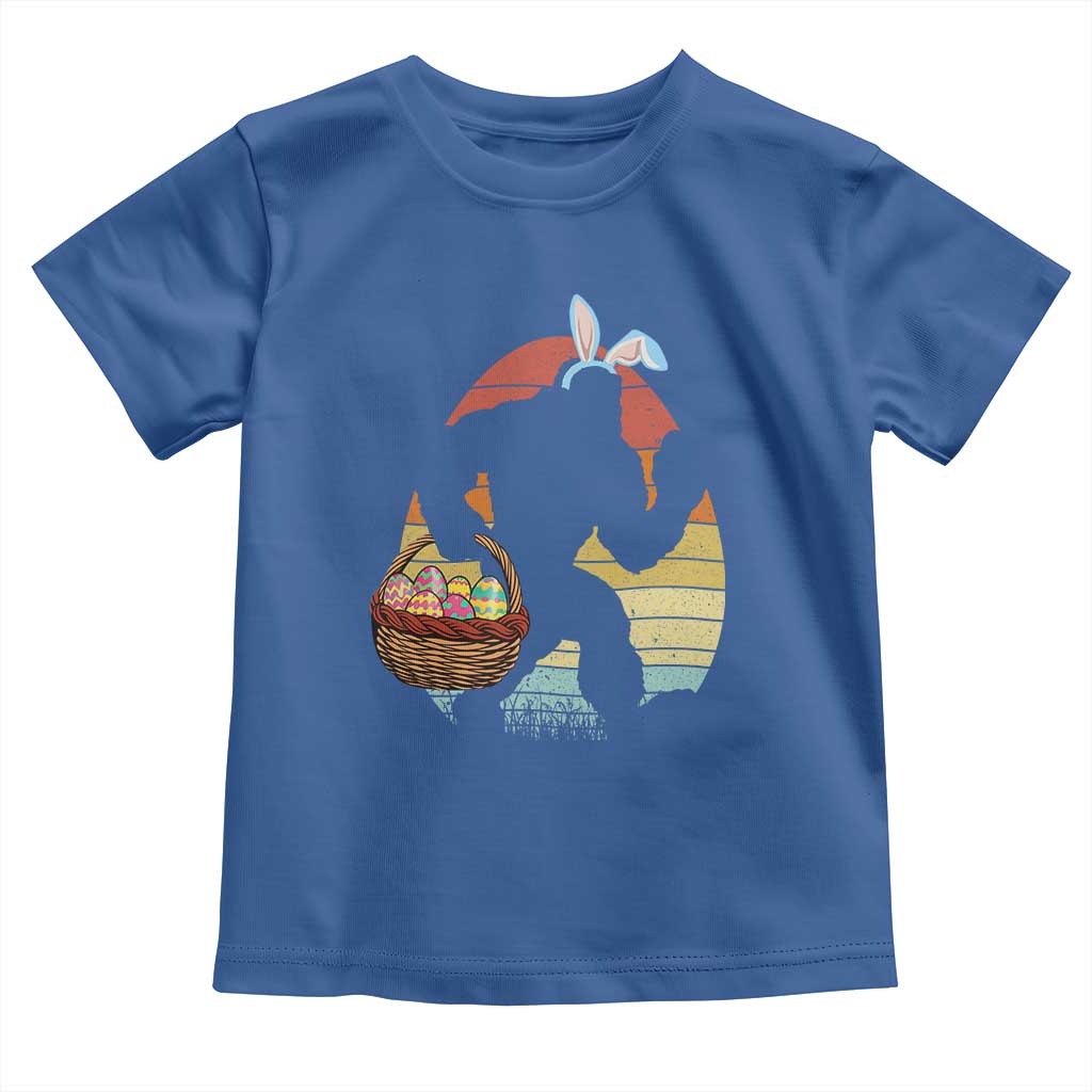 Bigfoot Easter Toddler T Shirt Bunny Sasquatch Eggs Retro TS10 Royal Blue Print Your Wear