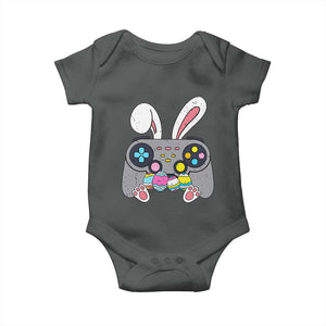 Easter Video Game Baby Onesie Bunny Eggs Gaming Gamer TS10 Dark Heather Print Your Wear