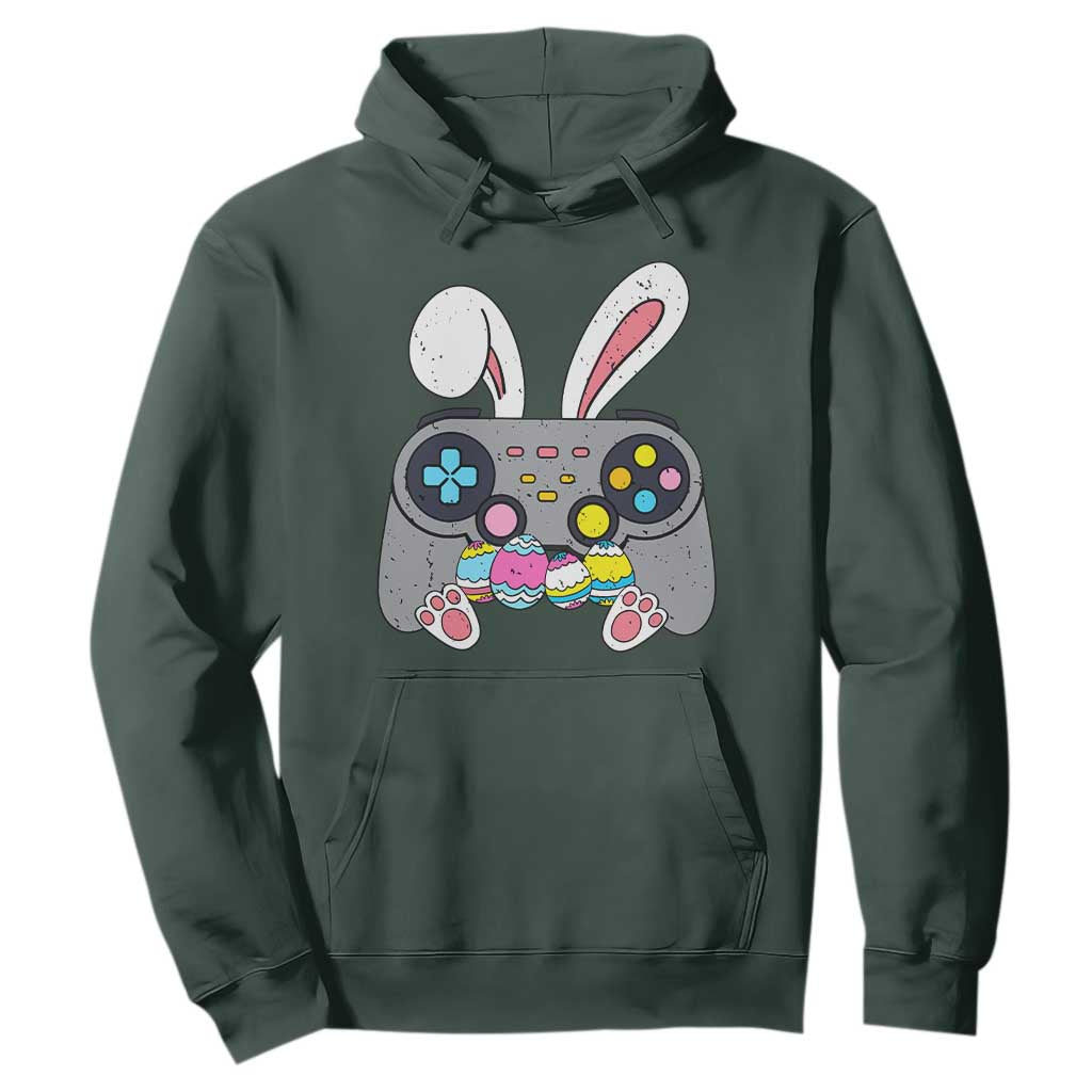 Easter Video Game Hoodie Bunny Eggs Gaming Gamer TS10 Dark Forest Green Print Your Wear