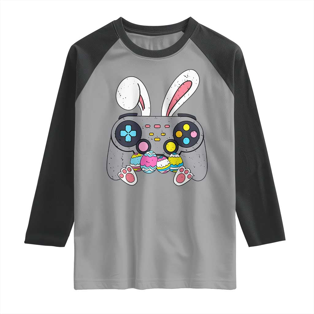Easter Video Game Raglan Shirt Bunny Eggs Gaming Gamer TS10 Sport Gray Black Print Your Wear