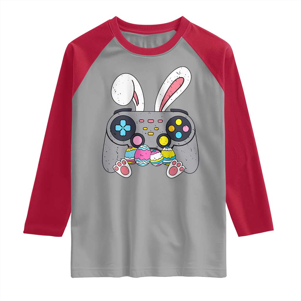 Easter Video Game Raglan Shirt Bunny Eggs Gaming Gamer TS10 Sport Gray Red Print Your Wear