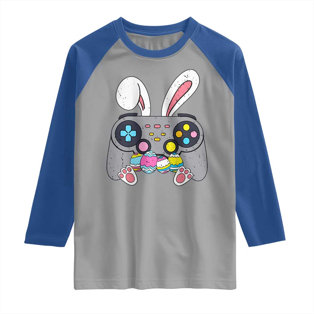 Easter Video Game Raglan Shirt Bunny Eggs Gaming Gamer TS10 Sport Gray Royal Print Your Wear