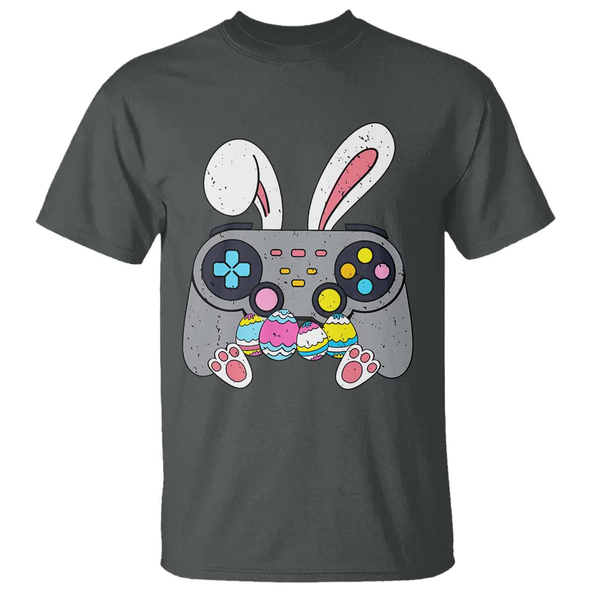 Easter Video Game T Shirt Bunny Eggs Gaming Gamer TS10 Dark Heather Print Your Wear