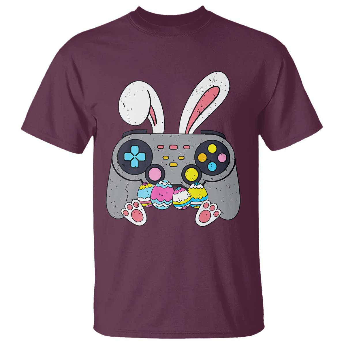 Easter Video Game T Shirt Bunny Eggs Gaming Gamer TS10 Maroon Print Your Wear