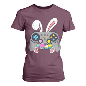 Easter Video Game T Shirt For Women Bunny Eggs Gaming Gamer TS10 Maroon Print Your Wear