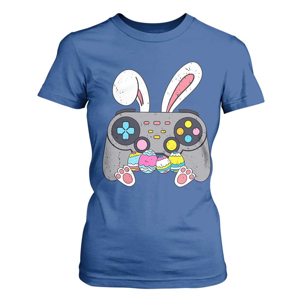 Easter Video Game T Shirt For Women Bunny Eggs Gaming Gamer TS10 Royal Blue Print Your Wear