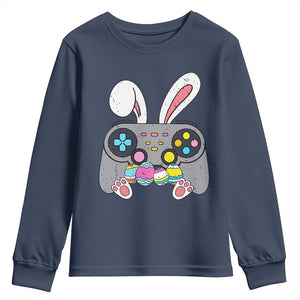 Easter Video Game Youth Sweatshirt Bunny Eggs Gaming Gamer TS10 Navy Print Your Wear
