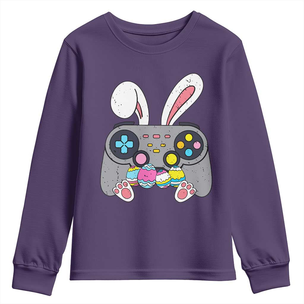 Easter Video Game Youth Sweatshirt Bunny Eggs Gaming Gamer TS10 Purple Print Your Wear