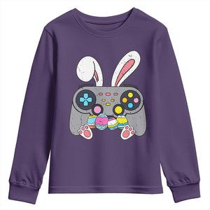 Easter Video Game Youth Sweatshirt Bunny Eggs Gaming Gamer TS10 Purple Print Your Wear