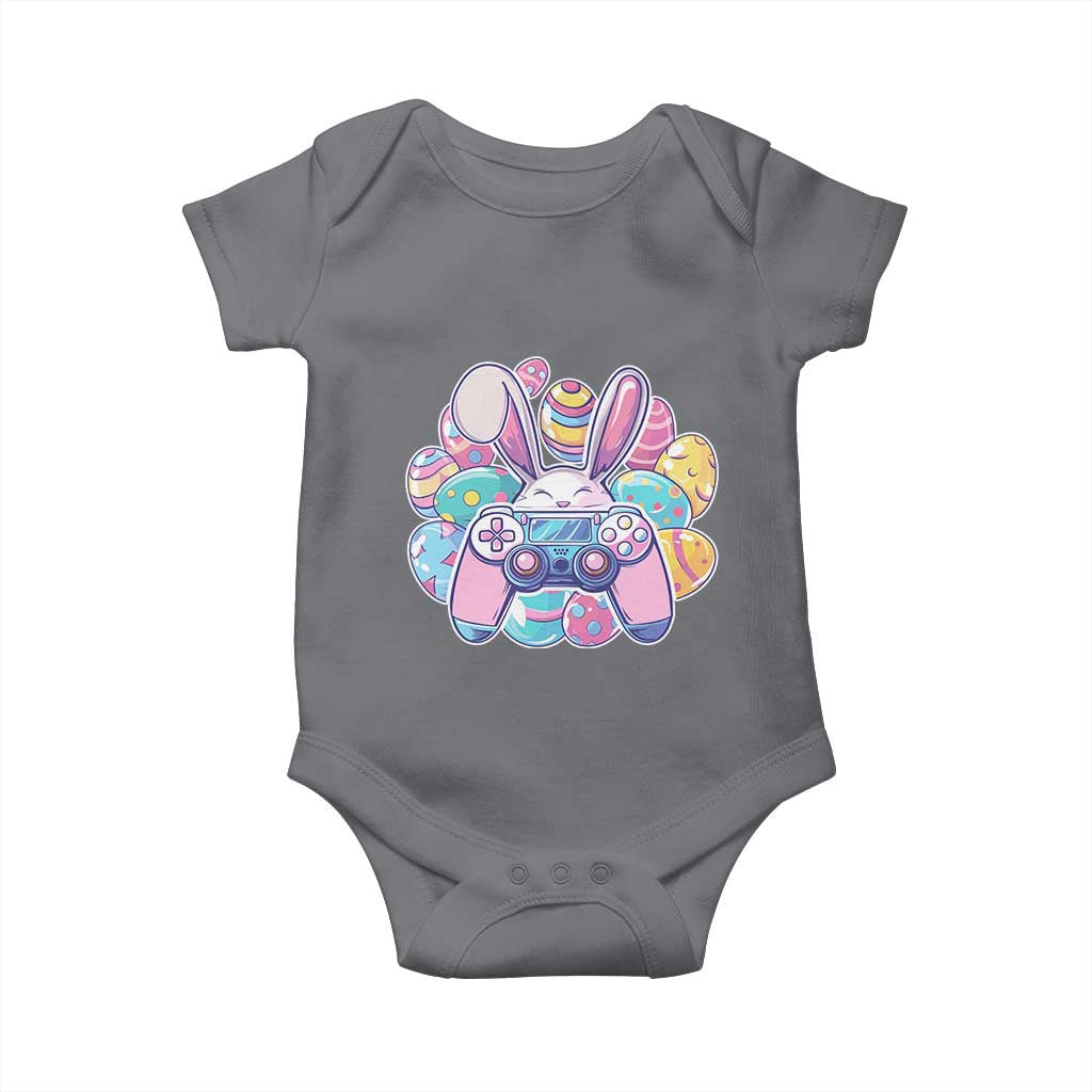 Easter Video Game Baby Onesie Cute Bunny Eggs Gaming Gamer TS10 Charcoal Print Your Wear