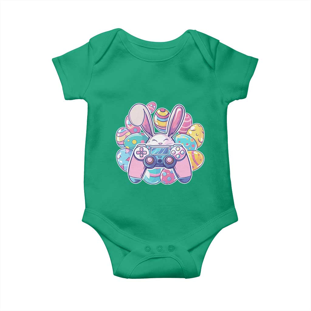 Easter Video Game Baby Onesie Cute Bunny Eggs Gaming Gamer TS10 Irish Green Print Your Wear