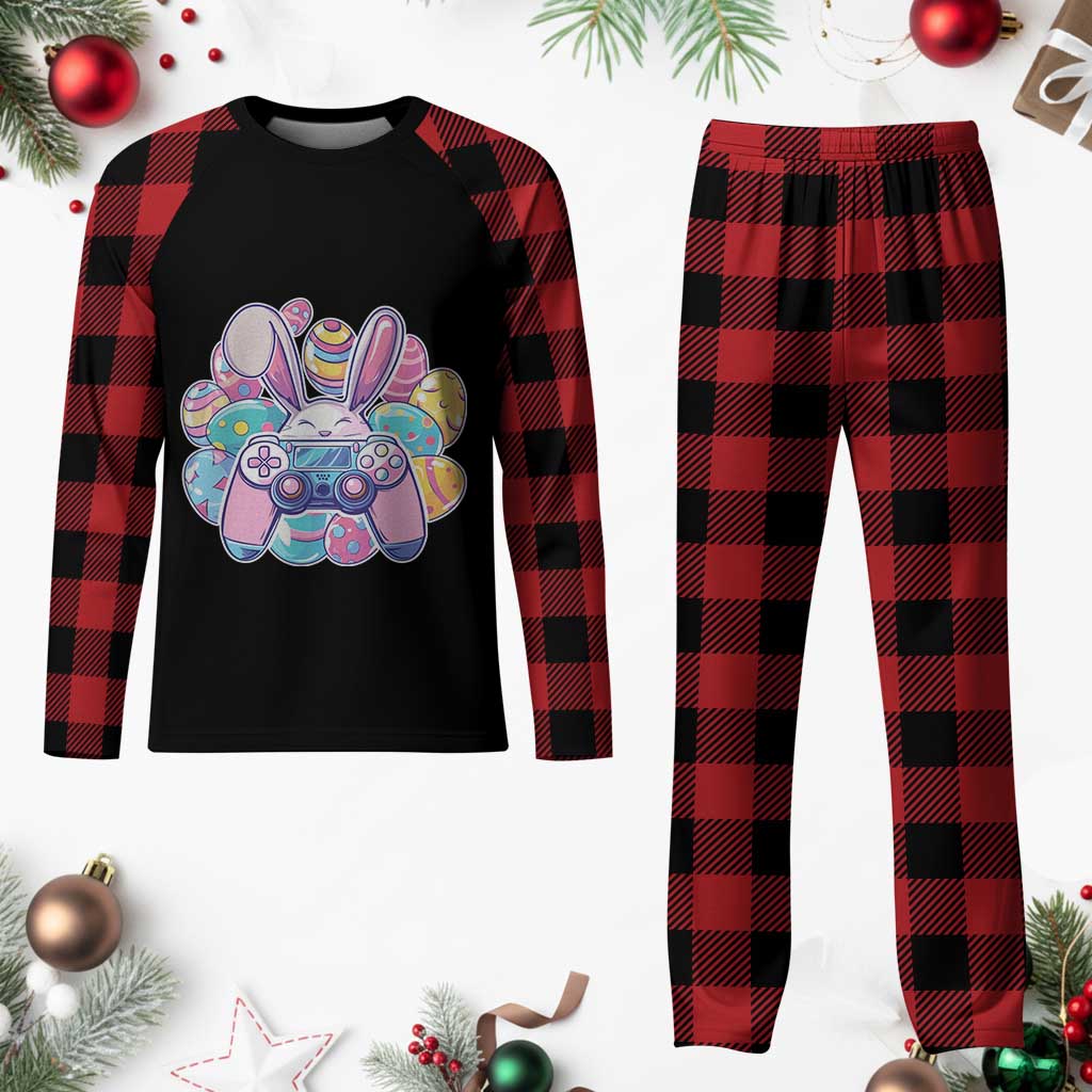 Easter Video Game Plaid Pajama Set Cute Bunny Eggs Gaming Gamer TS10 Buffalo Plaid Print Your Wear