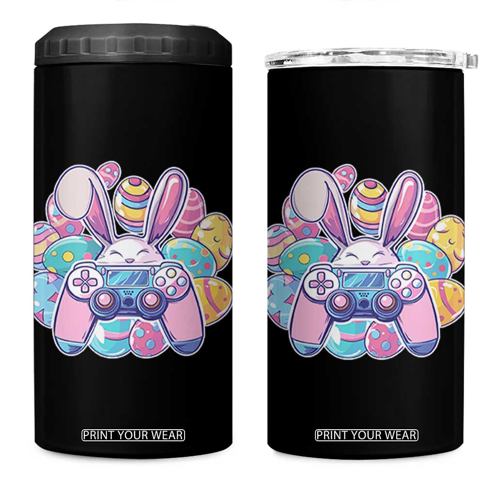 Easter Video Game 4 in 1 Can Cooler Tumbler Cute Bunny Eggs Gaming Gamer TS10 One Size: 16 oz Black Print Your Wear