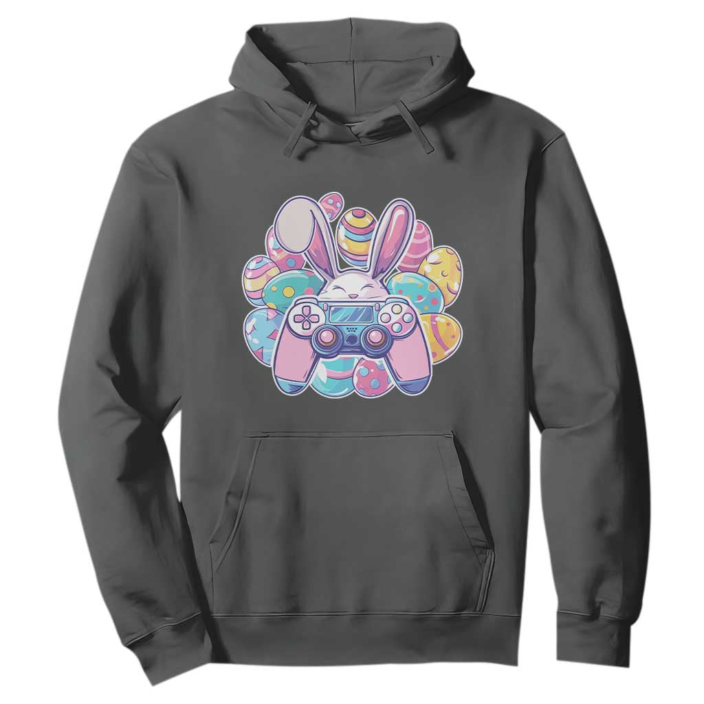 Easter Video Game Hoodie Cute Bunny Eggs Gaming Gamer TS10 Dark Heather Print Your Wear