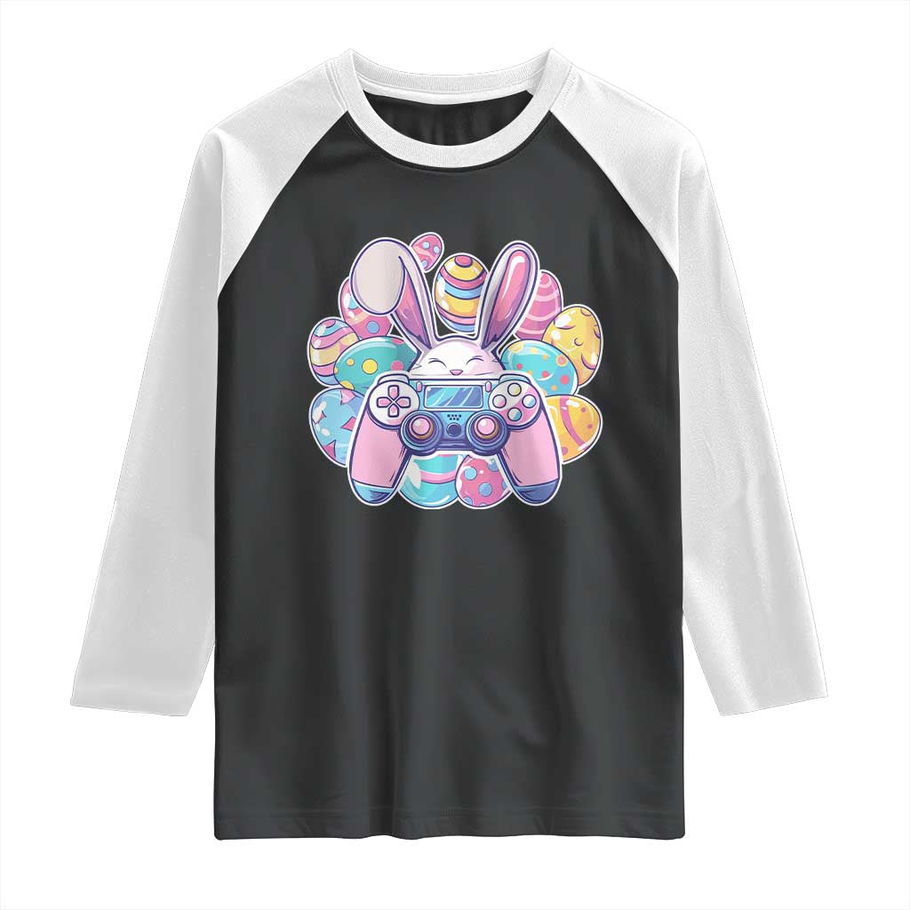 Easter Video Game Raglan Shirt Cute Bunny Eggs Gaming Gamer TS10 Black White Print Your Wear