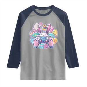 Easter Video Game Raglan Shirt Cute Bunny Eggs Gaming Gamer TS10 Sport Gray Navy Print Your Wear