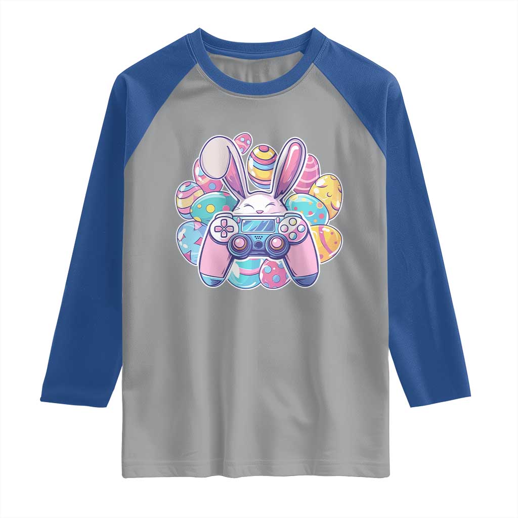 Easter Video Game Raglan Shirt Cute Bunny Eggs Gaming Gamer TS10 Sport Gray Royal Print Your Wear