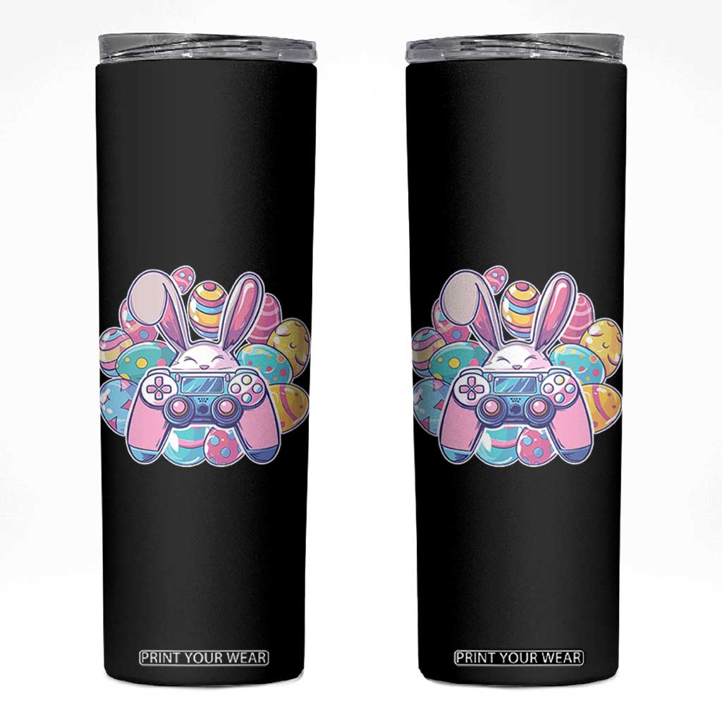 Easter Video Game Skinny Tumbler Cute Bunny Eggs Gaming Gamer TS10 Black Print Your Wear