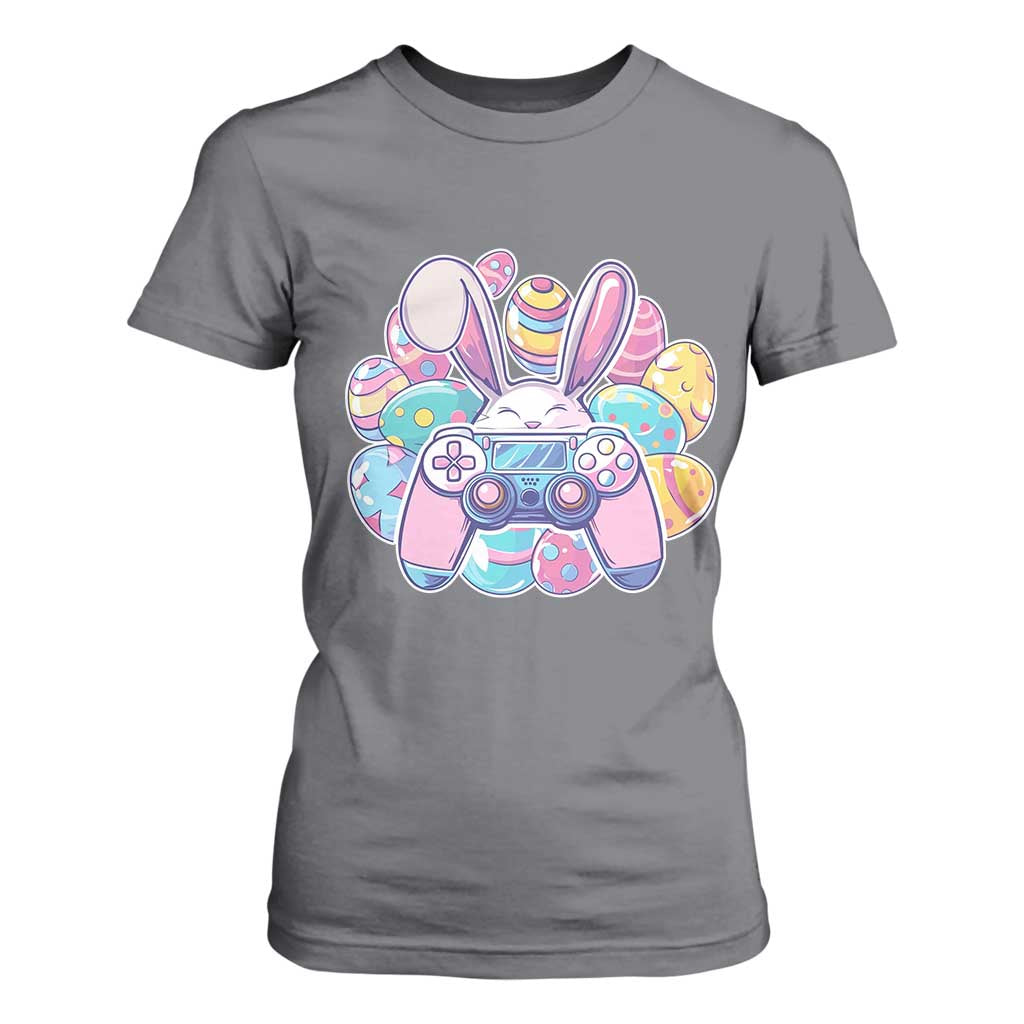 Easter Video Game T Shirt For Women Cute Bunny Eggs Gaming Gamer TS10 Charcoal Print Your Wear