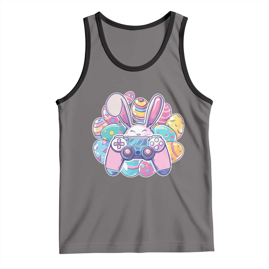 Easter Video Game Tank Top Cute Bunny Eggs Gaming Gamer TS10 Deep Heather Black Print Your Wear