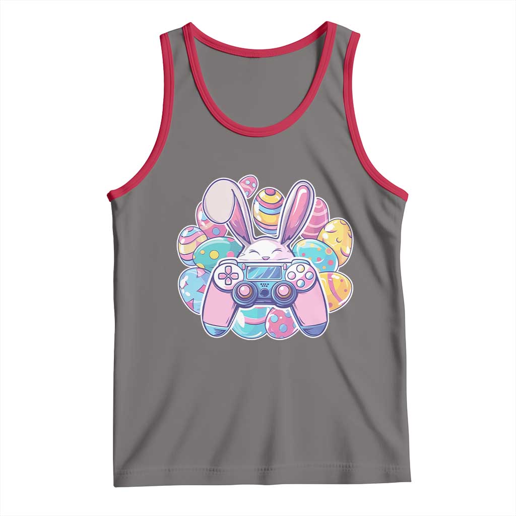 Easter Video Game Tank Top Cute Bunny Eggs Gaming Gamer TS10 Deep Heather Red Print Your Wear